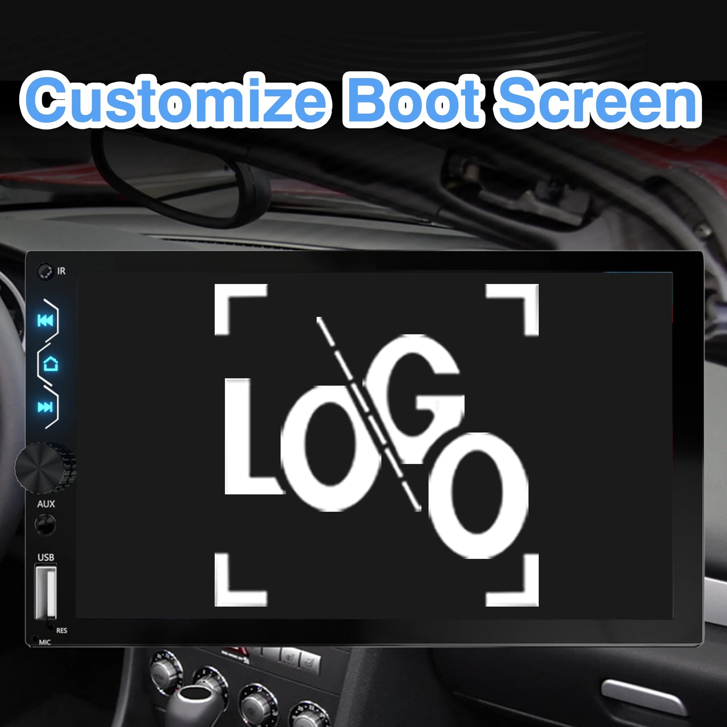 7" Wireless 2DIN Car Radio Stereo – HD Touchscreen CarPlay Android Auto Video Player with Bluetooth, FM & Rear View Camera