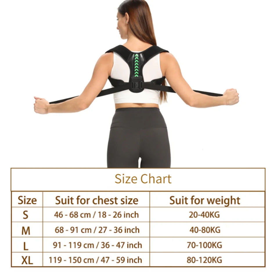 Adjustable Back & Shoulder Posture Corrector Belt — Clavicle & Spine Support for Home, Office & Sports | Upper Back & Neck Brace
