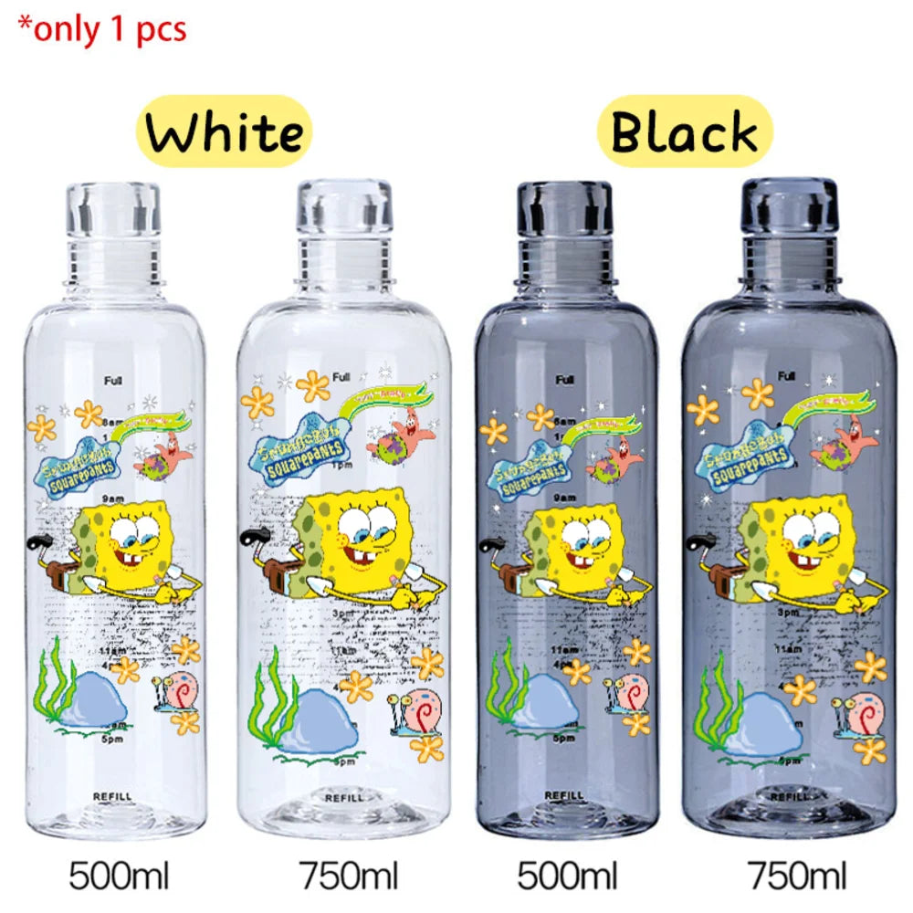 SpongeBob Graduated Water Cup - 500ml/750ml BPA-Free Plastic Bottle