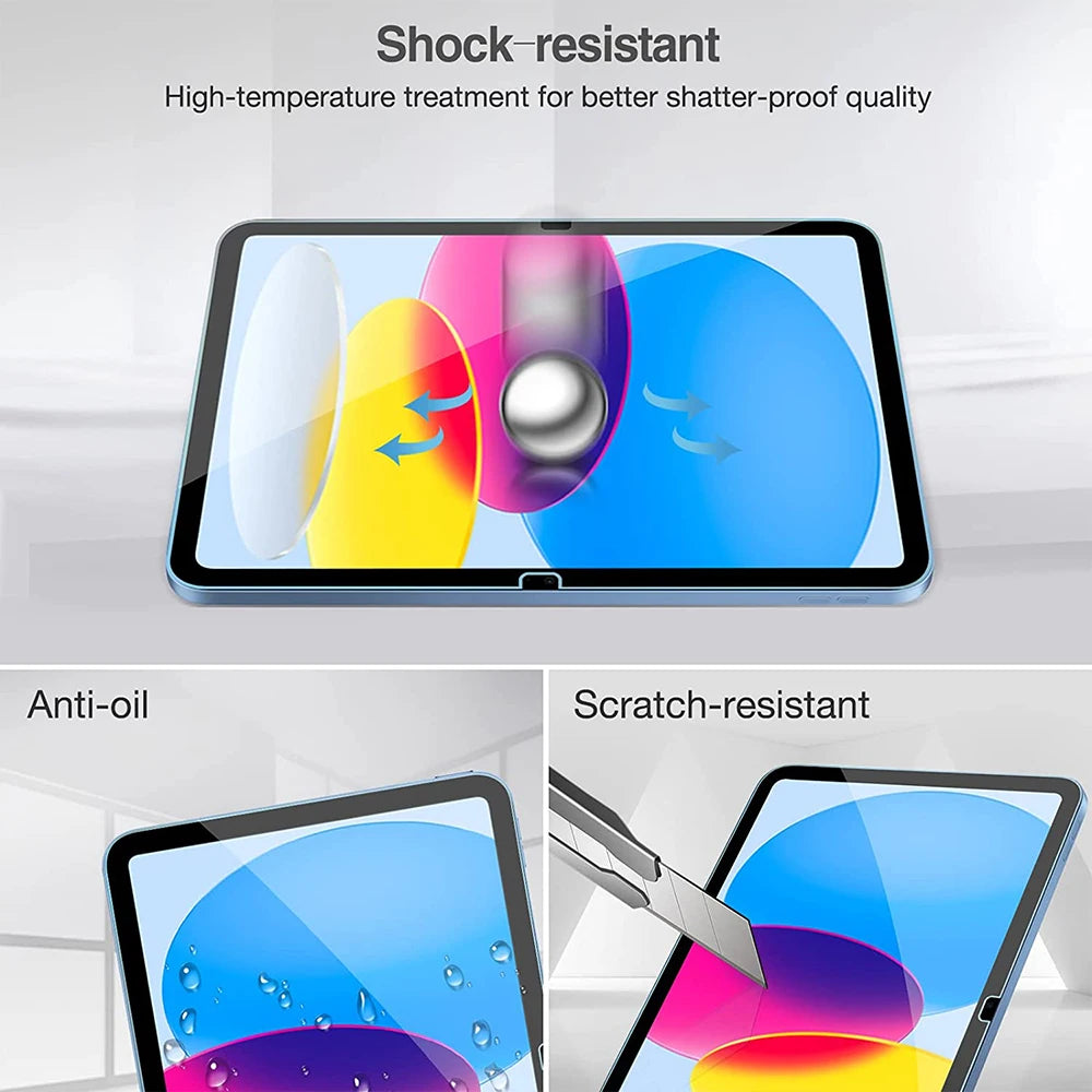 Tempered Glass Screen Protector for iPad A16 9th/10th Gen, Pro 13 M4, Air 11 M2/M3/5/4/3/2, Mini 6/7