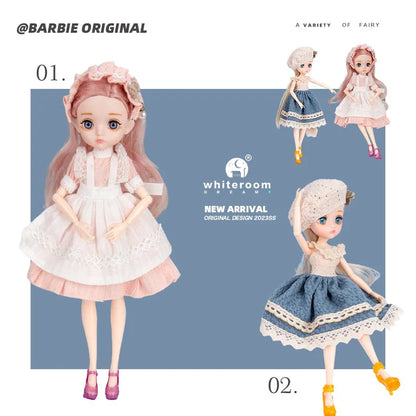 26cm BJD Doll for Girls – Purple Hair Fashion Princess with Big Eyes & Accessories Gift