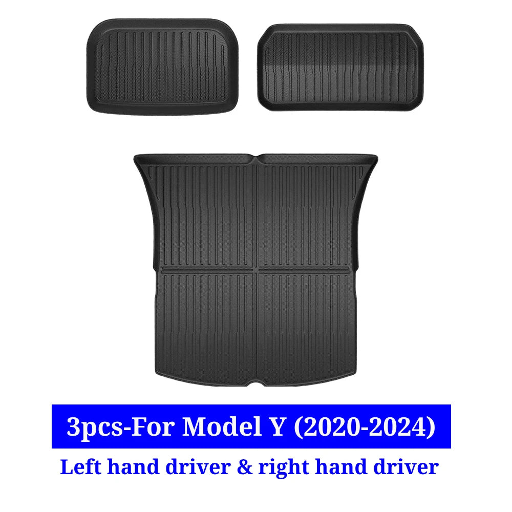 XPE All-Weather Floor Mats for Tesla Model 3/Y (2021-2024) – Waterproof Non-Slip Rubber Trunk Cargo Liner
