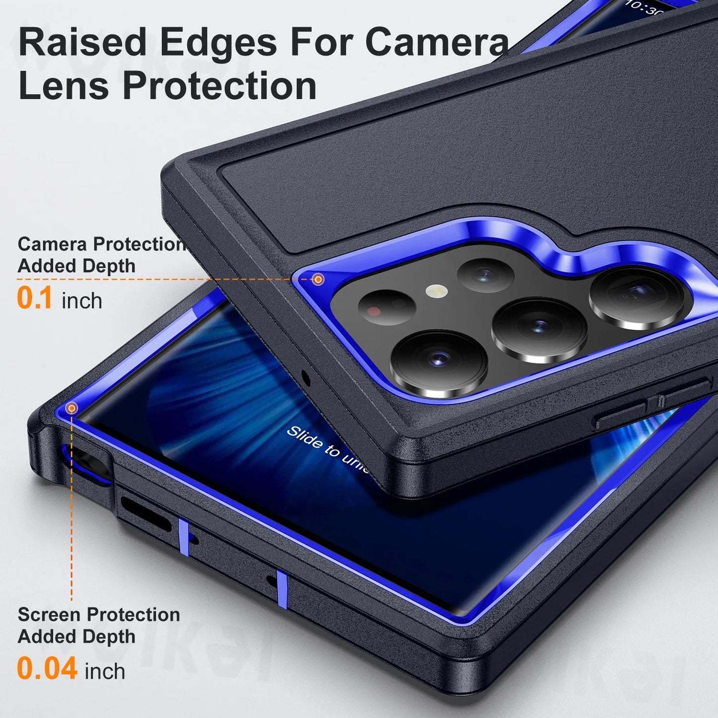 3-in-1 Shockproof Heavy Duty Case for Samsung Galaxy S24 Ultra, S23 Ultra, S22 Ultra - Rugged Protective Kickstand Cover