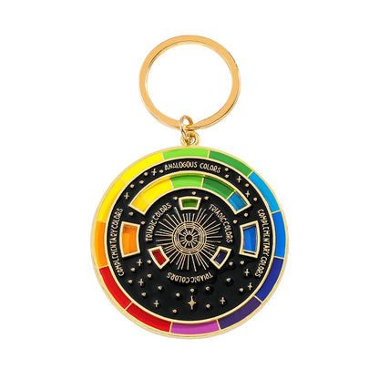 Color Wheel Keychain - Interactive Art Keyring Gift for Painters Artists and Creative Accessories