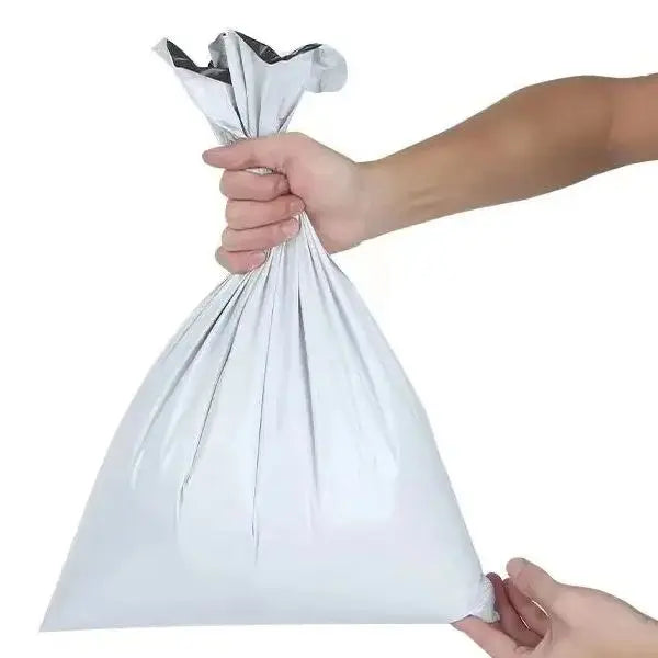 50Pcs Self-Adhesive Shipping Bags – Grey & White Plastic Courier Mailing Envelopes