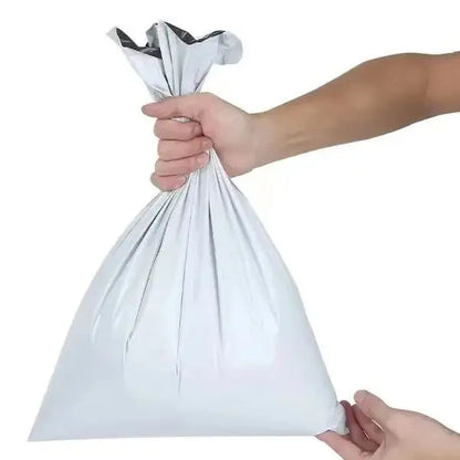 50Pcs Self-Adhesive Shipping Bags – Grey & White Plastic Courier Mailing Envelopes