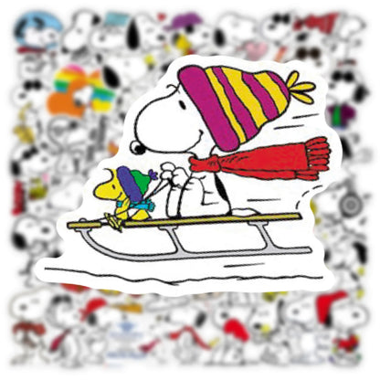 50PCS Snoopy Cartoon Stickers - Cute Dog Decals for Laptops, Skateboards, Water Bottles, Motorcycles, and DIY Decorations