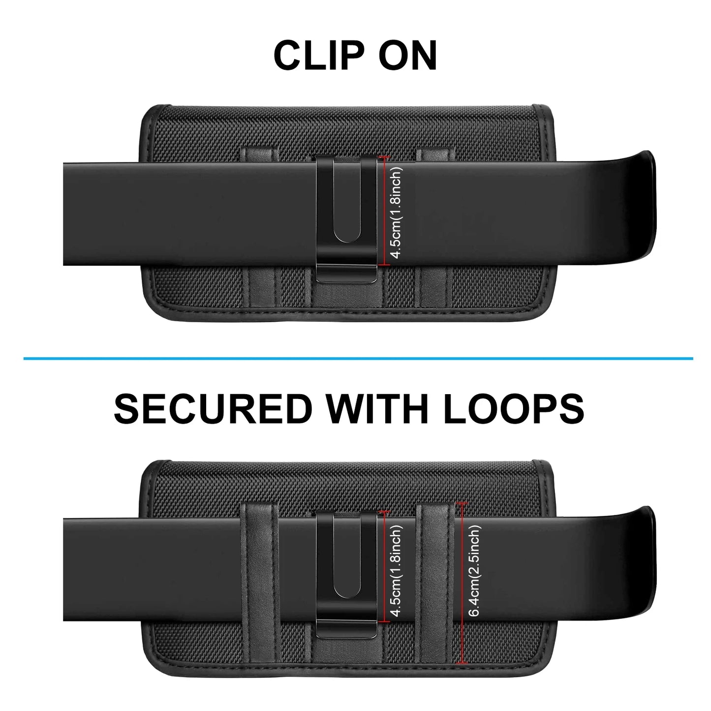 HAWEEL 6.1-6.8 Inch Nylon Cloth Phone Belt Clip – Horizontal Carrying Pouch with Card Slot, Phone Belt Bag