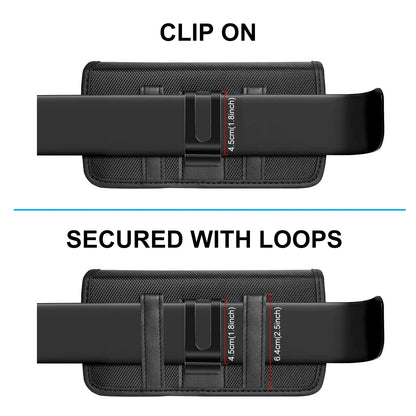 HAWEEL 6.1-6.8 Inch Nylon Cloth Phone Belt Clip – Horizontal Carrying Pouch with Card Slot, Phone Belt Bag