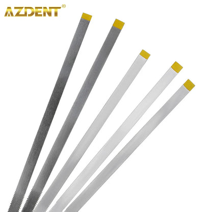 AZDENT Dental Diamond Polishing Strips – 5pc Stainless Steel Orthodontic IPR Fine & Medium Polish