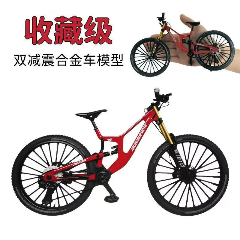 1:8 Dual Shock Downhill Mountain Bike Alloy Model - Soft Tail Metal Racing Toy & Birthday Gift