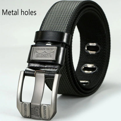 Men’s Canvas Pin Buckle Belt — Casual Retro Waistband Overalls Fashion Webbing Belt, High-Quality c032