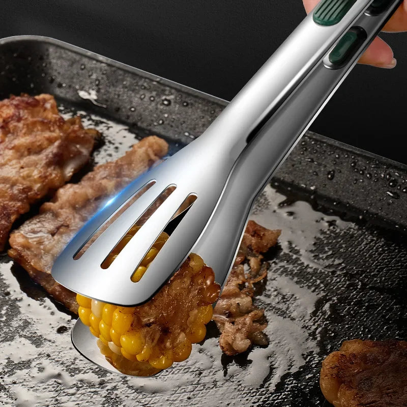 Non-Slip Stainless Steel Food Tongs – Meat, Salad and Bread Clip for Barbecue, Grill and Buffet | Kitchen Cooking Tools