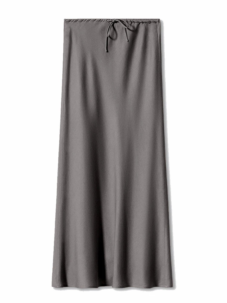 Women’s Long Satin Maxi Skirt – Luxury Shiny High Waist Straight Fit Elegant Skirt for Spring Summer Casual Fashion