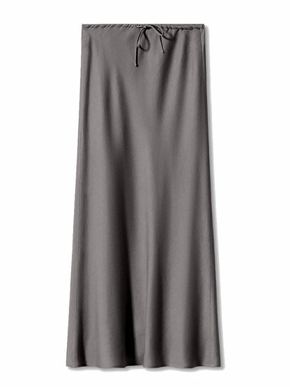 Women’s Long Satin Maxi Skirt – Luxury Shiny High Waist Straight Fit Elegant Skirt for Spring Summer Casual Fashion