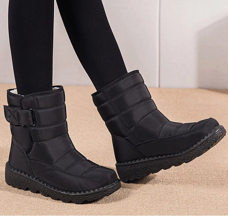 2024 Women's Winter Snow Boots – Waterproof, Warm Fur Ankle Boots in Korean Style