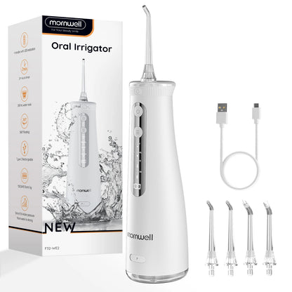 Mornwell F32 Sonic Water Flosser - 260ML Oral Irrigator Dental Teeth Cleaner Whitening Device For Home Care