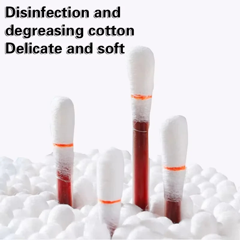 50-Piece Disposable Iodine Cotton Swabs – Antiseptic First Aid Sticks for Wound Care and Emergency Kits