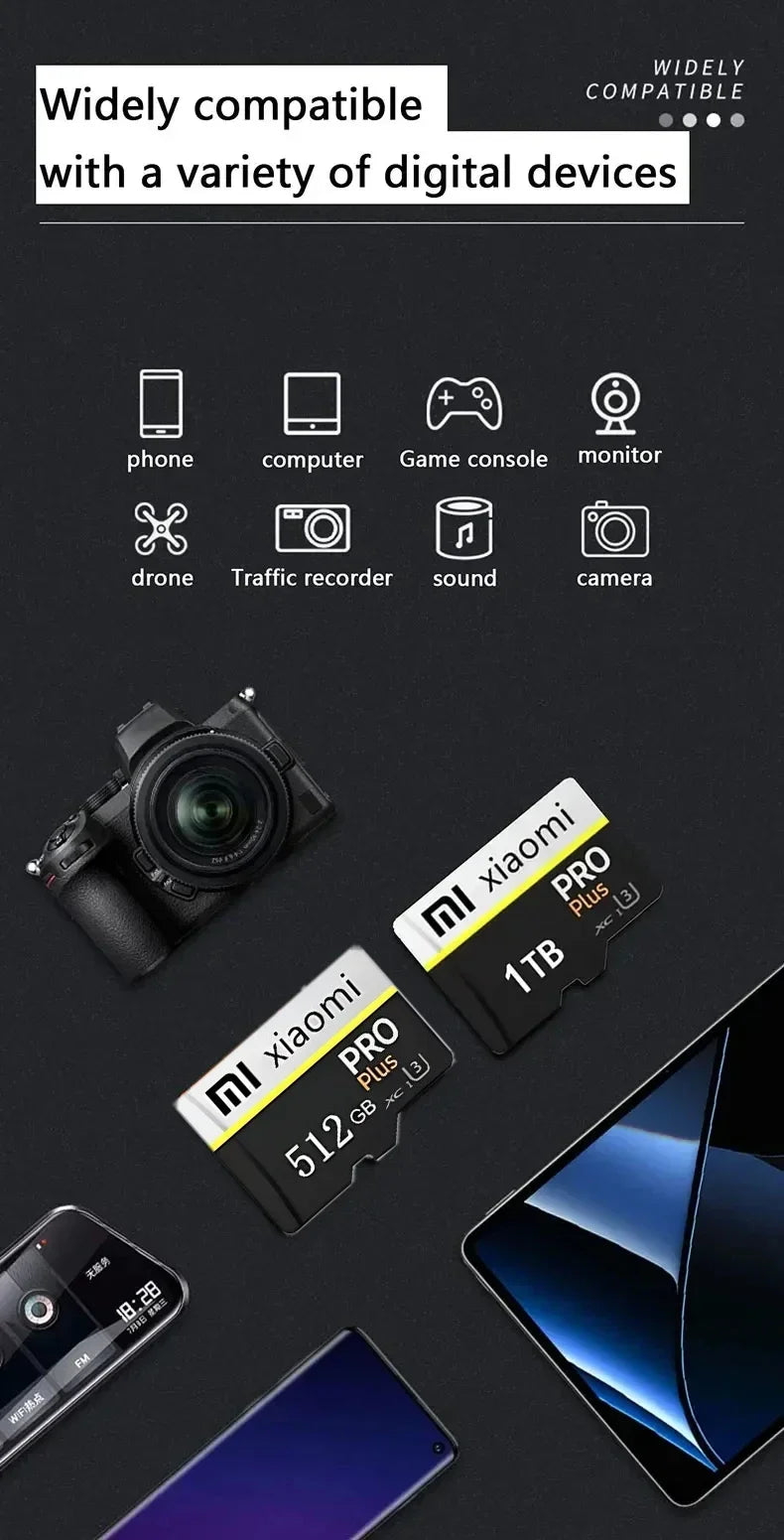 Xiaomi High-Speed SD Memory Card – 128GB, 256GB, 512GB, 1TB, 2TB Class 10 Micro TF Card for Nintendo Switch, PC & Smartphone