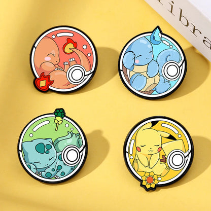 4-Piece Anime Elf Enamel Pin Set - Cute Cartoon Brooch Badges for Backpacks, Clothing, and Gifts for Friends