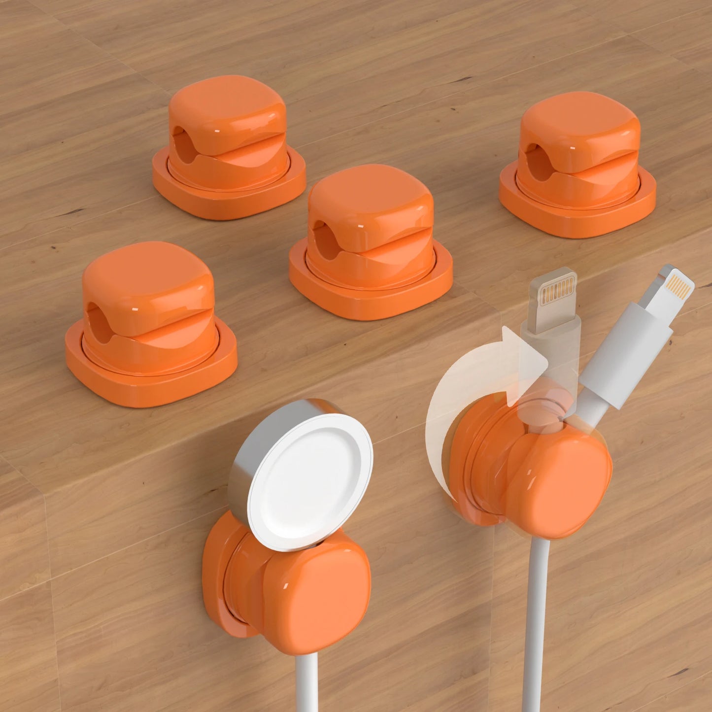 3/6-Piece Household Cable Clamp Kit – Rotatable Anti-Slip Holders for Home, Car & Desk Organization