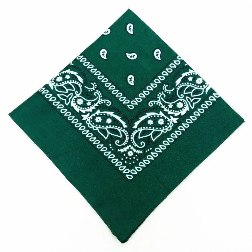 Unisex Cotton Bandana – Paisley Cowboy & Biker Headband, Wrist Wrap & Hair Scarf for Men & Women