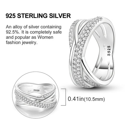 925 Sterling Silver Ring – Infinite Love Star & Moon Design for Women, Wedding Jewelry Gift