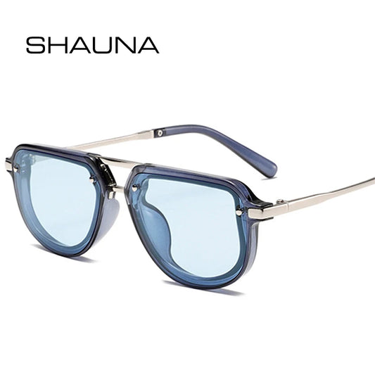 SHAUNA Retro Oval Sunglasses – Luxury Punk UV400 Shades for Women & Men