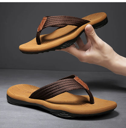 High Quality Men's Flip Flops – Fashion Summer Beach Slippers, Breathable & Thick Sole Casual Outdoor Sandals