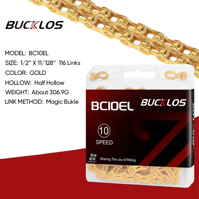 BUCKLOS MTB Bike Chain – 12 & 11 Speed Mountain & Road Bicycle Chain, Compatible with 8-12 Speed Cycling Parts
