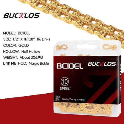 BUCKLOS MTB Bike Chain – 12 & 11 Speed Mountain & Road Bicycle Chain, Compatible with 8-12 Speed Cycling Parts