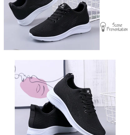 Spring New Women's Lightweight Mesh Running Shoes, Soft Sole Sport Casual Sneakers