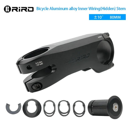 RIRO Bike Stem Internal Cable Routing - 28.6–31.8mm Aluminum Alloy CNC Road Bicycle Handlebar Stem with Spacer