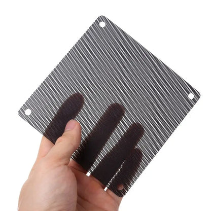5PCS Cuttable PC Fan Dust Filters (80mm/90mm/120mm/140mm), Black PVC Ultra-Fine Mesh Dustproof Covers for Computer Cooling Case Protection