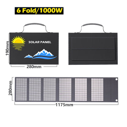 Portable 1000W Folding Solar Panel - Fast USB & DC Charging for Hiking, Camping and Mobile Devices