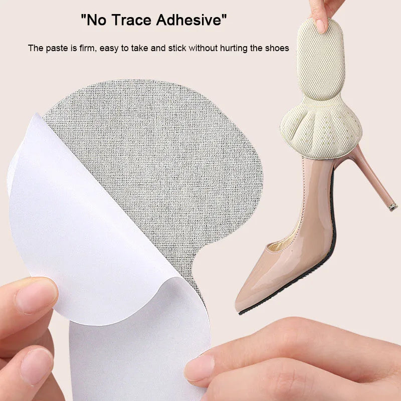 Heel Stickers Sneakers - Pain Relief Shoe Size Reducer Pads, Half Cushion Inserts for Heel Protection, T-Shaped Foot Care Pad