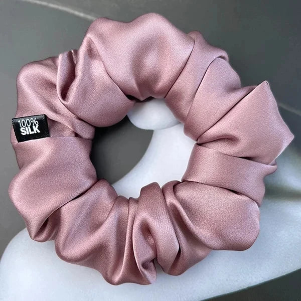 100% Mulberry Silk Hair Scrunchies – 19 Momme Elastic Hair Ties for Women & Girls, Large Soft Ponytail Holders Luxury Hair Accessories
