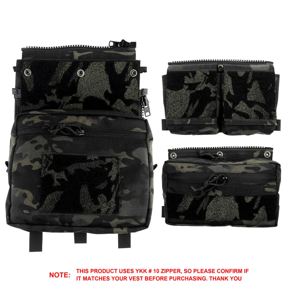 LV119 Tactical Vest Back Panel – Spiritus Systems Hunting Combat Airsoft Plate Carrier with Storage Pouch & Assault Vest Expansion Gear