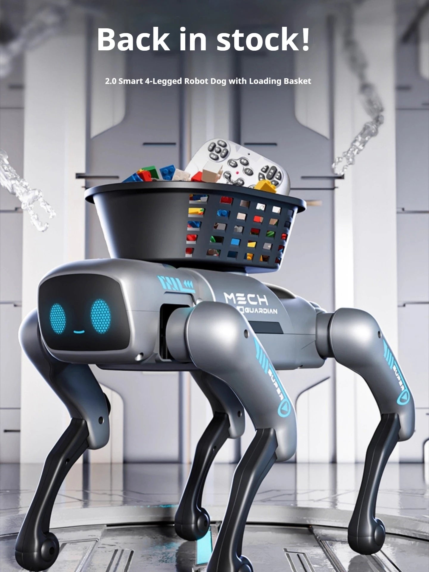 AI Smart Robot Dog Toy - Programmable Remote Control Robot with Loading Basket