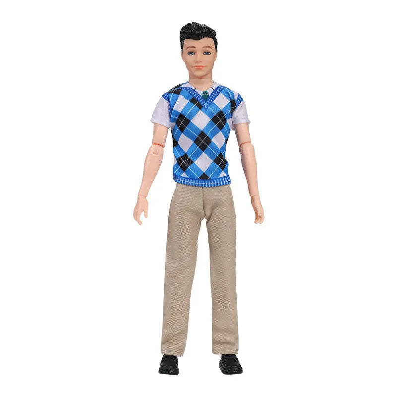 30cm Fashion Ken Doll – 1/6 Multi-Joint Movable Boyfriend with Clothes Suit, Dress-Up Toy for Kids