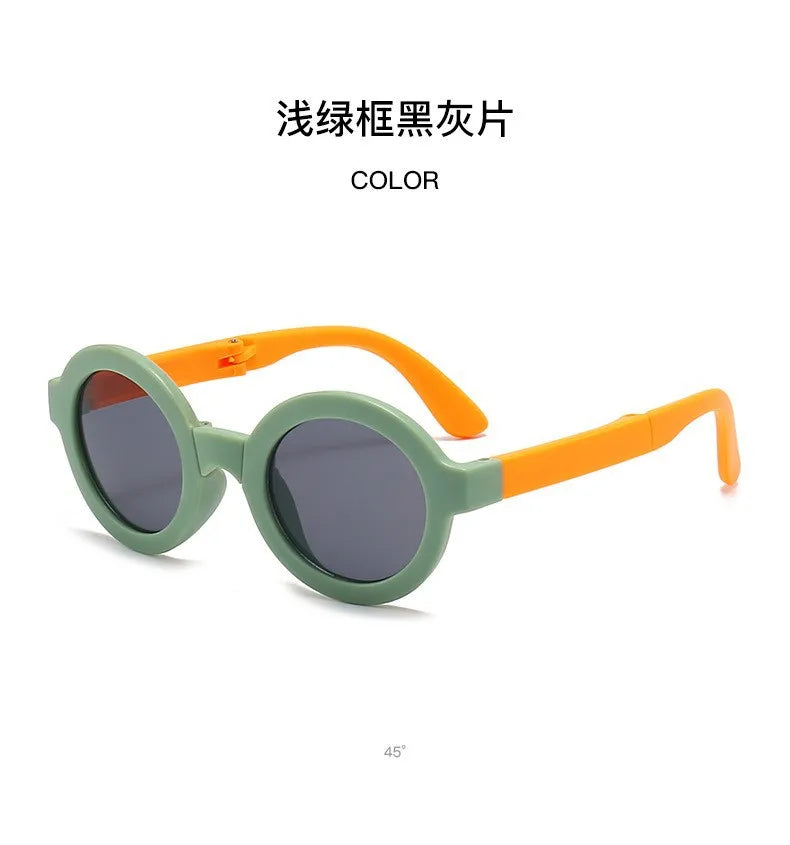Foldable Kids Sunglasses – UV Protection Cartoon Shades for Boys & Girls, Fashionable Baby Eyewear