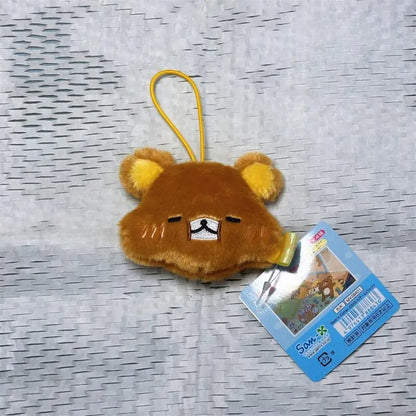 Rilakkuma Kawaii Cartoon Bear Plush Pendant - Cute Mobile Phone Lanyard & Birthday Gift for Kids