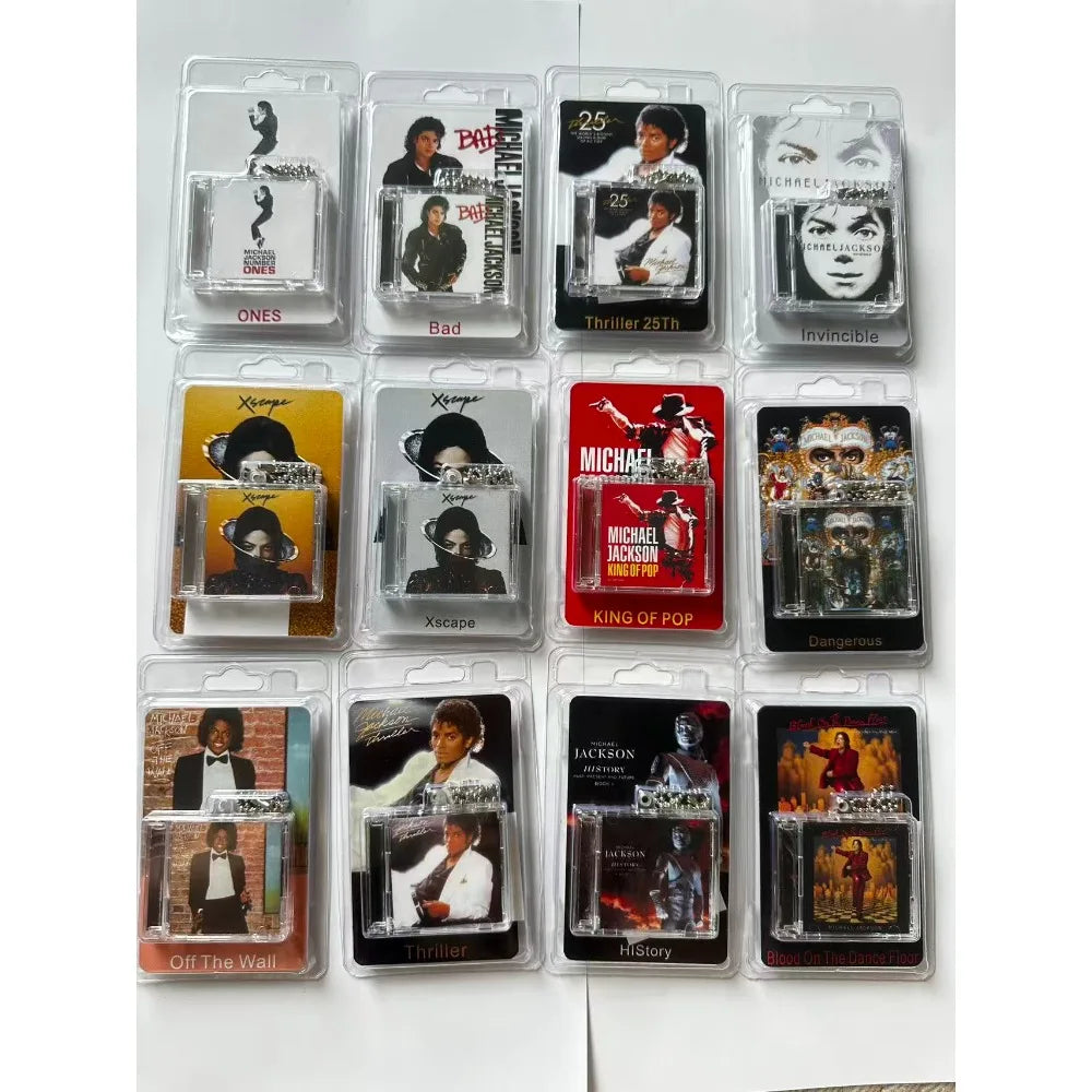 Michael Jackson Mini CD Album Keychain - NFC Acrylic Charm with High-Definition Design & Gift Packaging