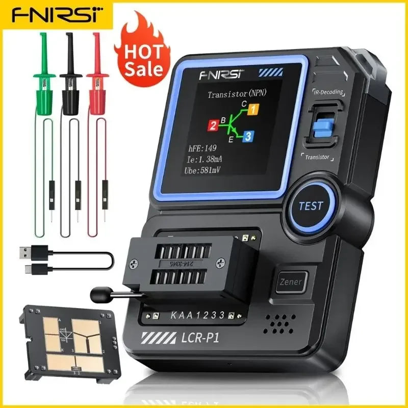 LCR-P1 Transistor Tester — Multifunction Diode, Triode, Capacitance & Resistance Meter for NPN, PNP, MOSFET, IR, LCR, ESR Testing