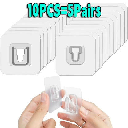 Double-Sided Transparent Suction Cup Wall Hooks – Strong Adhesive Hangers for Kitchen & Bathroom Storage