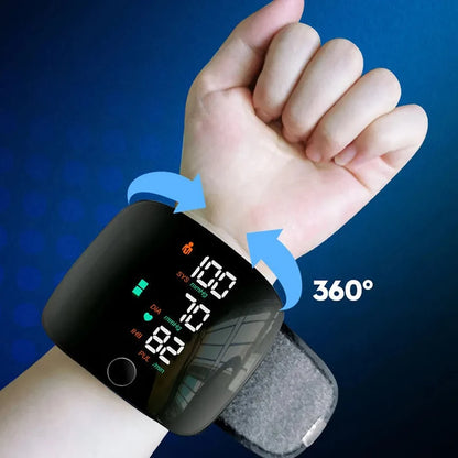 Rechargeable Digital Wrist Blood Pressure Monitor - Portable Heart Rate Monitor and Sphygmomanometer