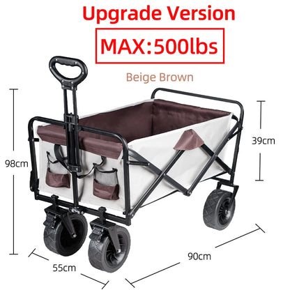 Heavy Duty Collapsible Folding Beach Wagon – Large-Capacity Portable Utility Cart for Garden & Camping