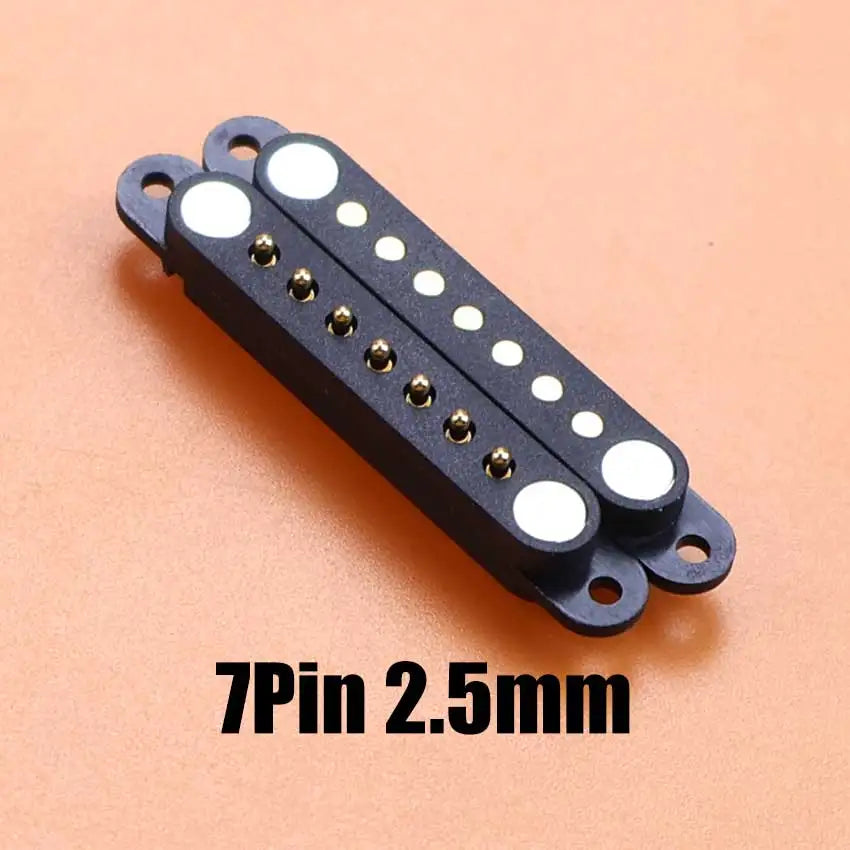 DC Magnetic Pogo Pin Connector - 2–8 Pin Spring-Loaded Male/Female Power Socket, 2.5/2.54/2.8mm Spacing