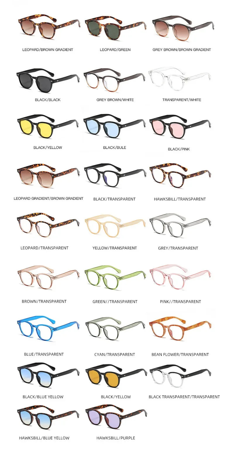 JNPCXI Retro Round Sunglasses – Punk Leopard Rivet Fashion Shades UV400 for Men & Women