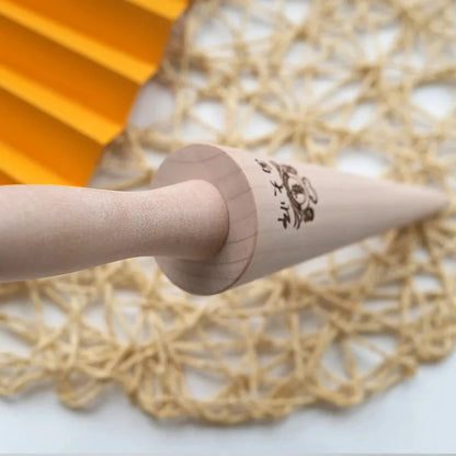 Wooden Egg Roll Ice Cream Cone Mold – Spiral Croissant & Cream Horn Pastry Roller for Omelet, Waffle & Baking Kitchen Tool